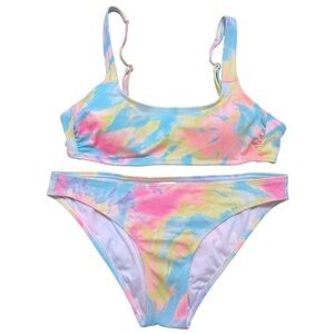 Target Xhilaration Two Piece Ribbed Tie Dye Bikini Set Size Large